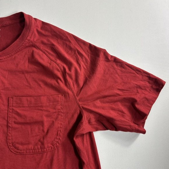 Duluth Trading Henley Relaxed Fit Long Tail Mens Size Large Long SLeeve Red - Picture 4 of 9